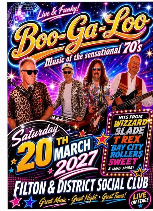 Poster for Boo-Ga-Loo at Filton & District Social Club